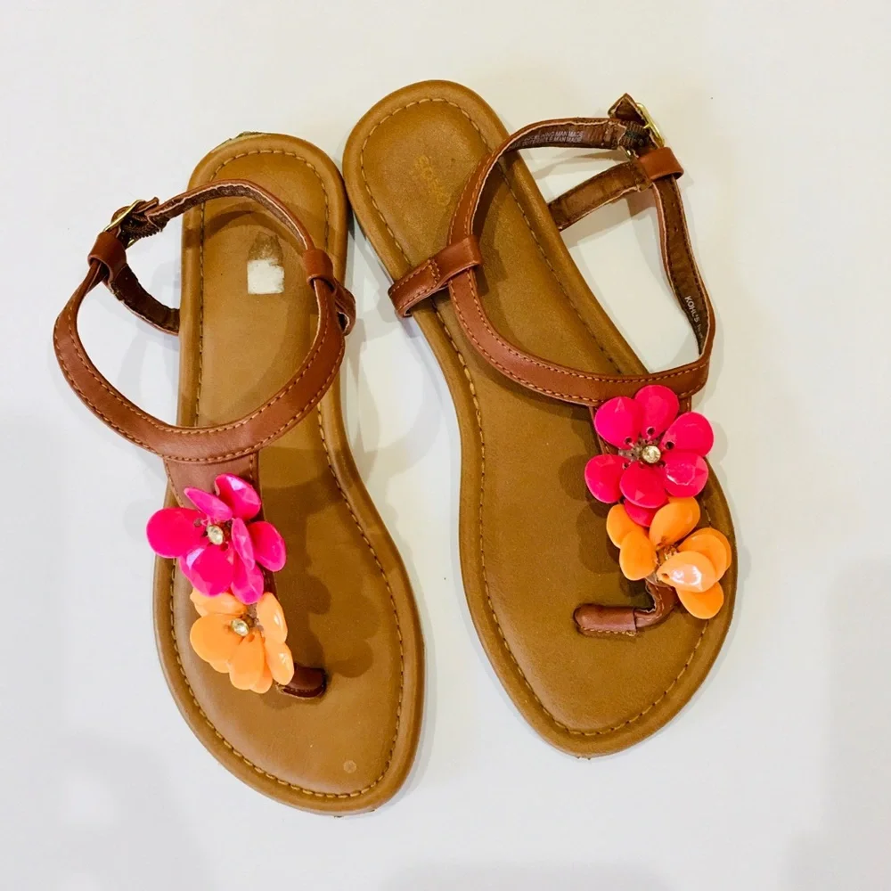 Flower shoes sandles sandals teen style size 4